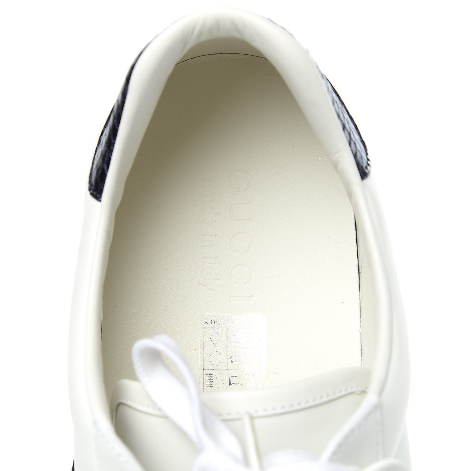 Gucci Calfskin Ayers Web Angry Cat Embroidered Mens Ace Sneakers 11.5 White 7 of 9