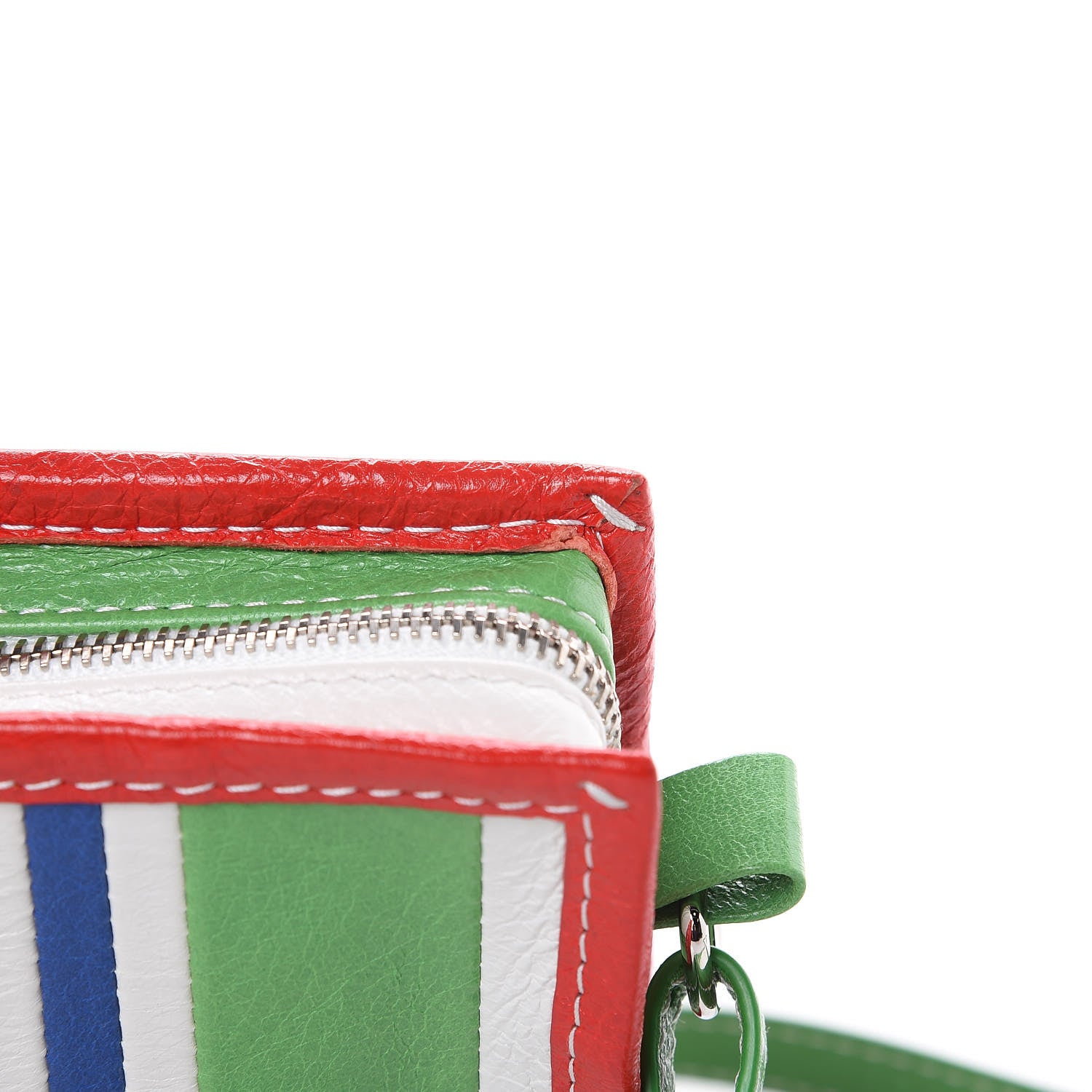 Balenciaga Veau Arena Multicolore Bazar Strap Clutch Green Blue Red White 7 of 9