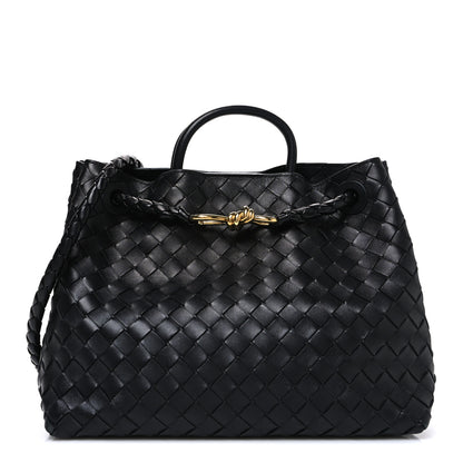 Bottega Veneta Nappa Intrecciato Medium Andiamo Shoulder Bag Black 1 of 8
