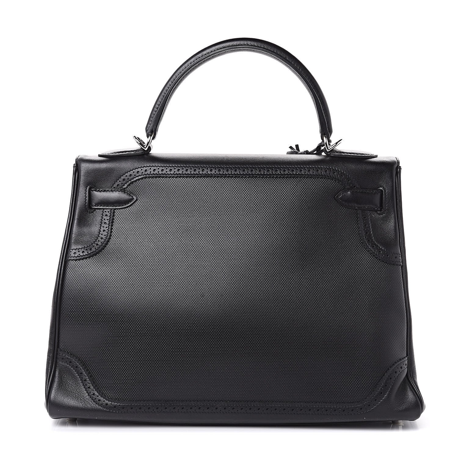 Hermes Swift Grain d'H Ghillies Kelly 32 Black 5 of 36
