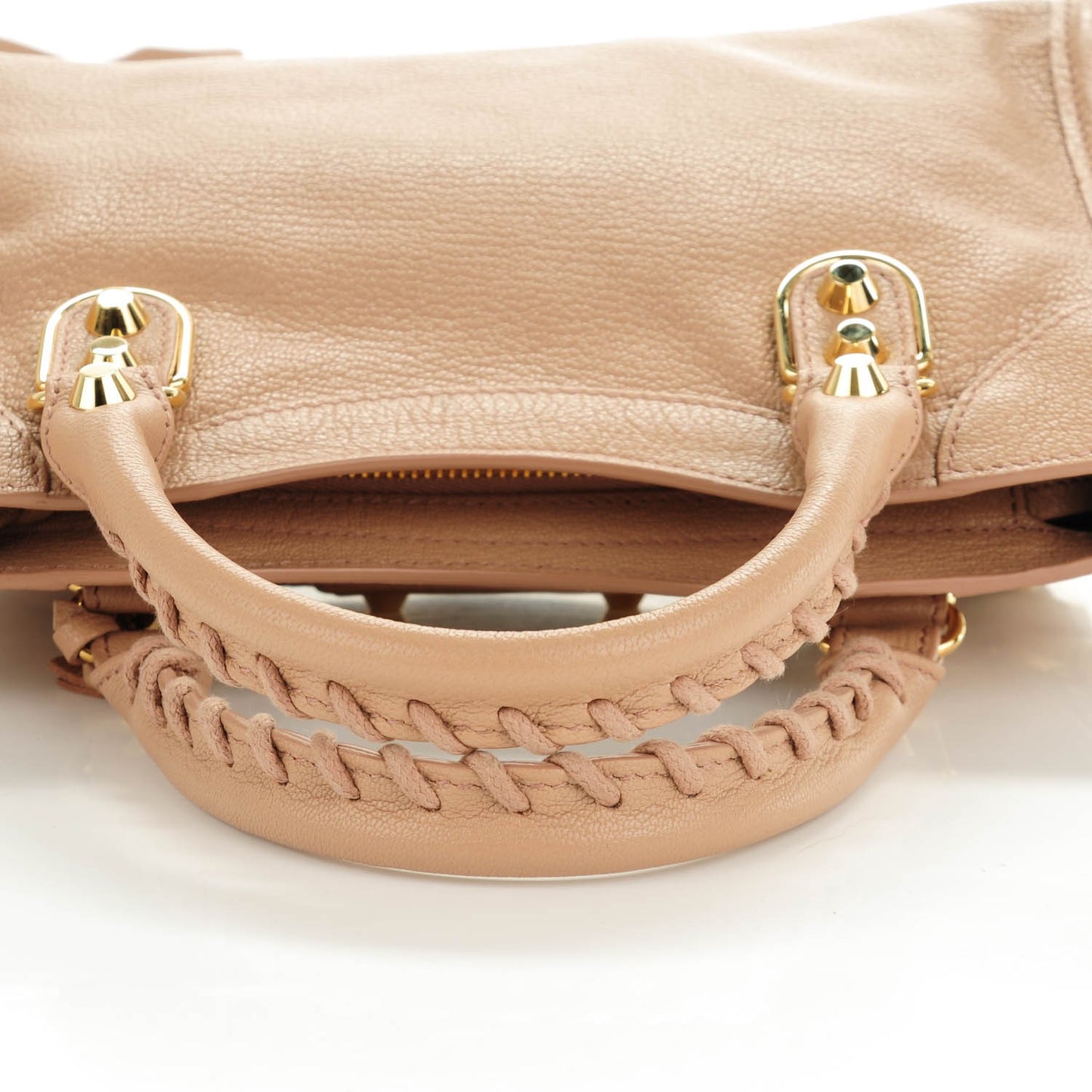 Chevre Gold Metallic Edge Hardware Mini City Rose Des Sables