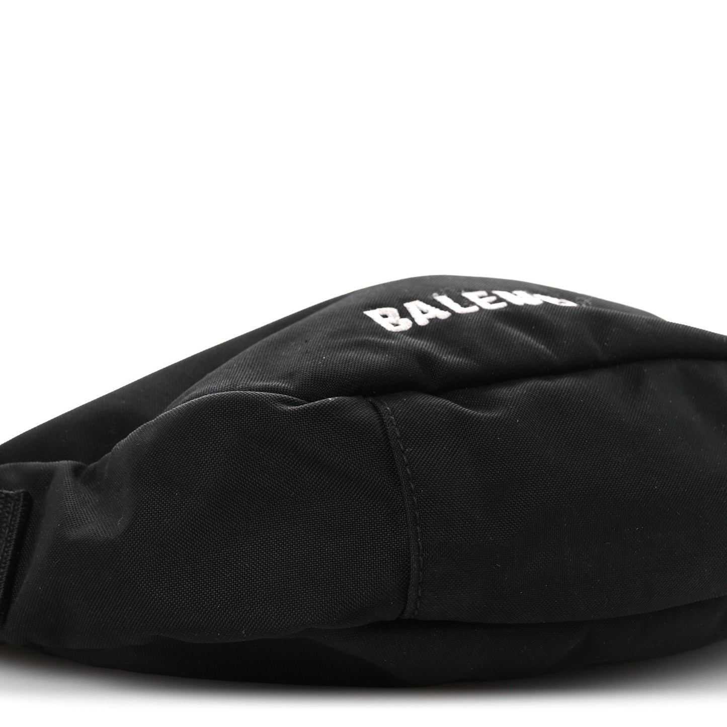 Recycled Sport Nylon Logo Embroidered Wheel Sling Bag Black White