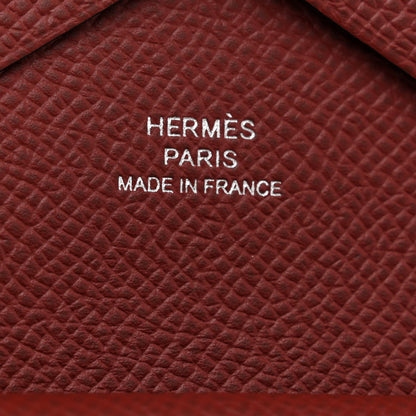 Hermes Epsom Calvi Duo Card Case Rouge H 6 of 8
