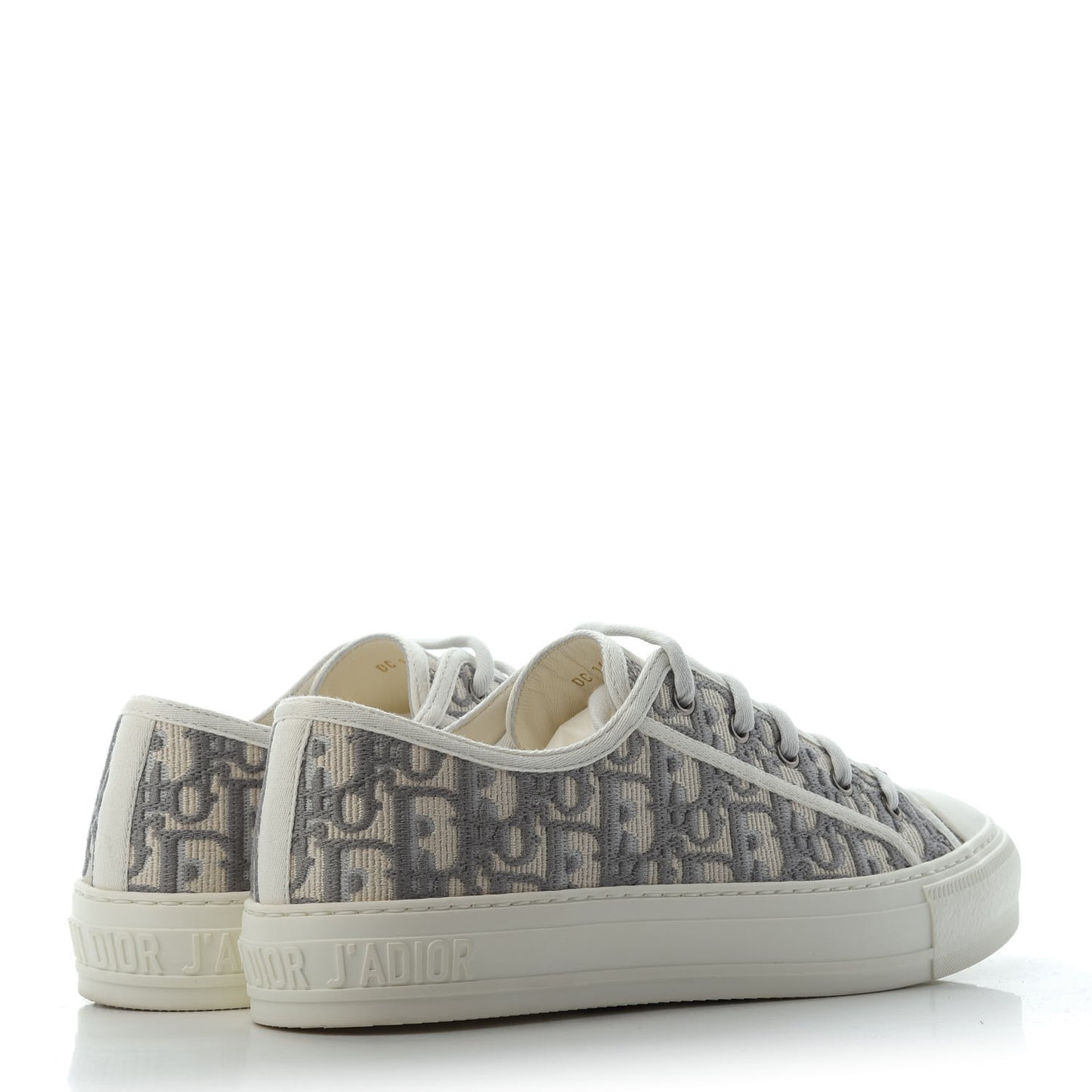 Canvas Oblique Walk'N'Dior Low Top Sneakers 40 Grey Stone