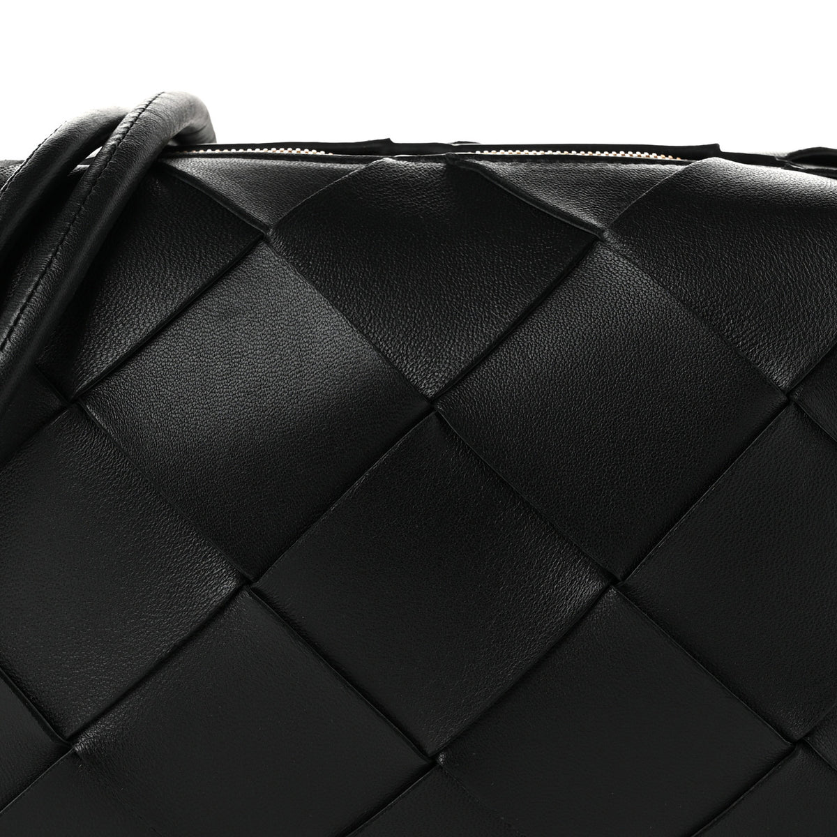 Lambskin Maxi Intrecciato Small Cassette Camera Bag Black