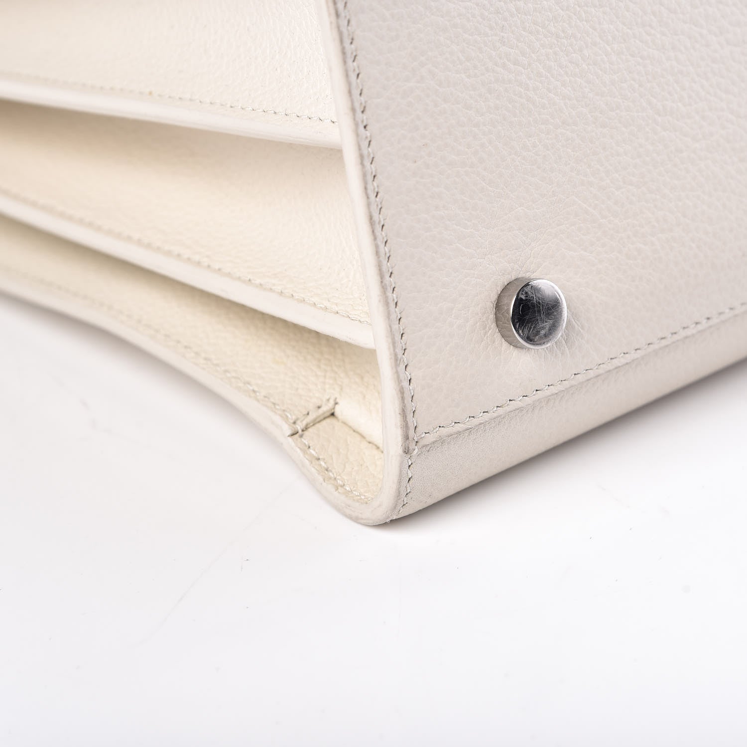 Saint Laurent Grained Calfskin Small Sac De Jour Dove White 13 of 17