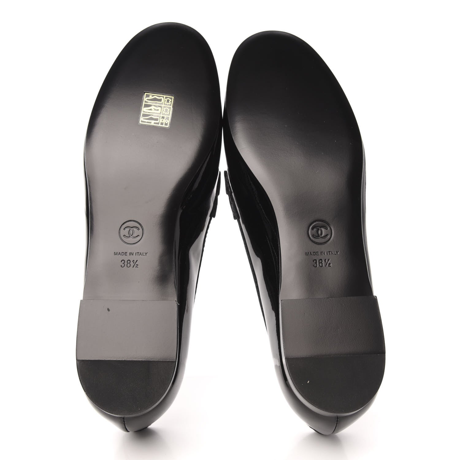 Chanel Patent Calfskin CC Mocassin Loafers 38.5 Black 5 of 9