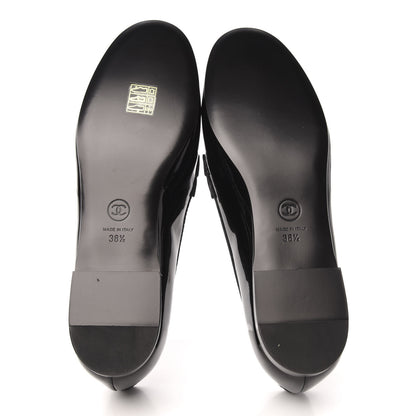 Chanel Patent Calfskin CC Mocassin Loafers 38.5 Black 5 of 9