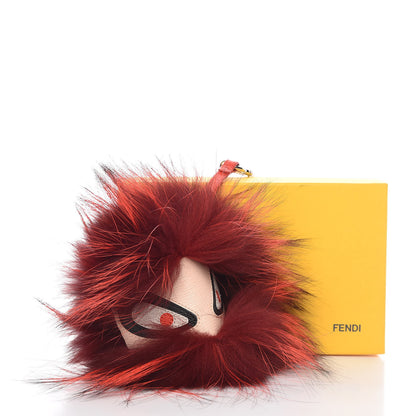 Fendi Fox Fur Snobius Monster Bag Bug Charm Red 4 of 4