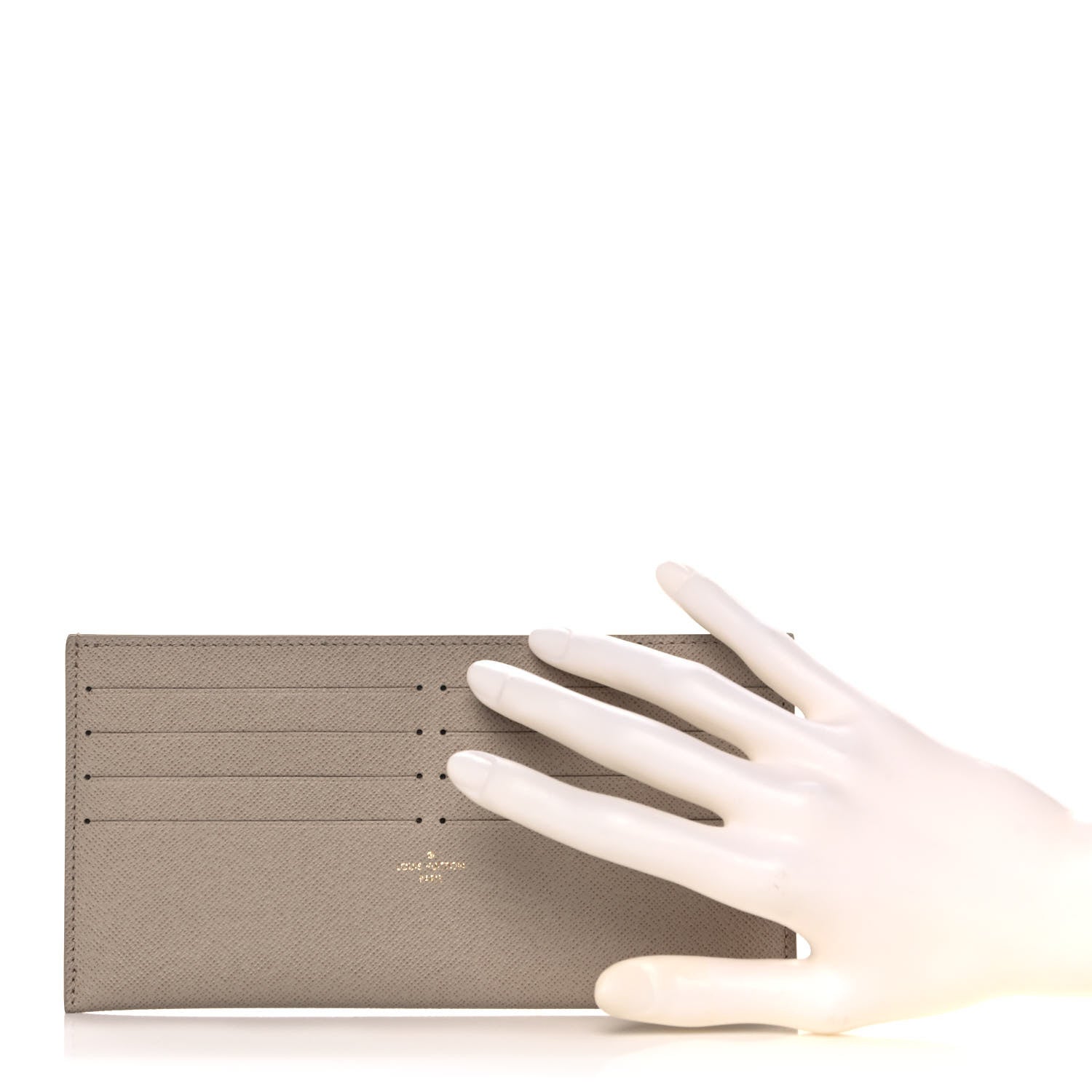 Louis Vuitton Calfskin Felicie Chain Wallet Card Holder Insert Tourterelle 2 of 8