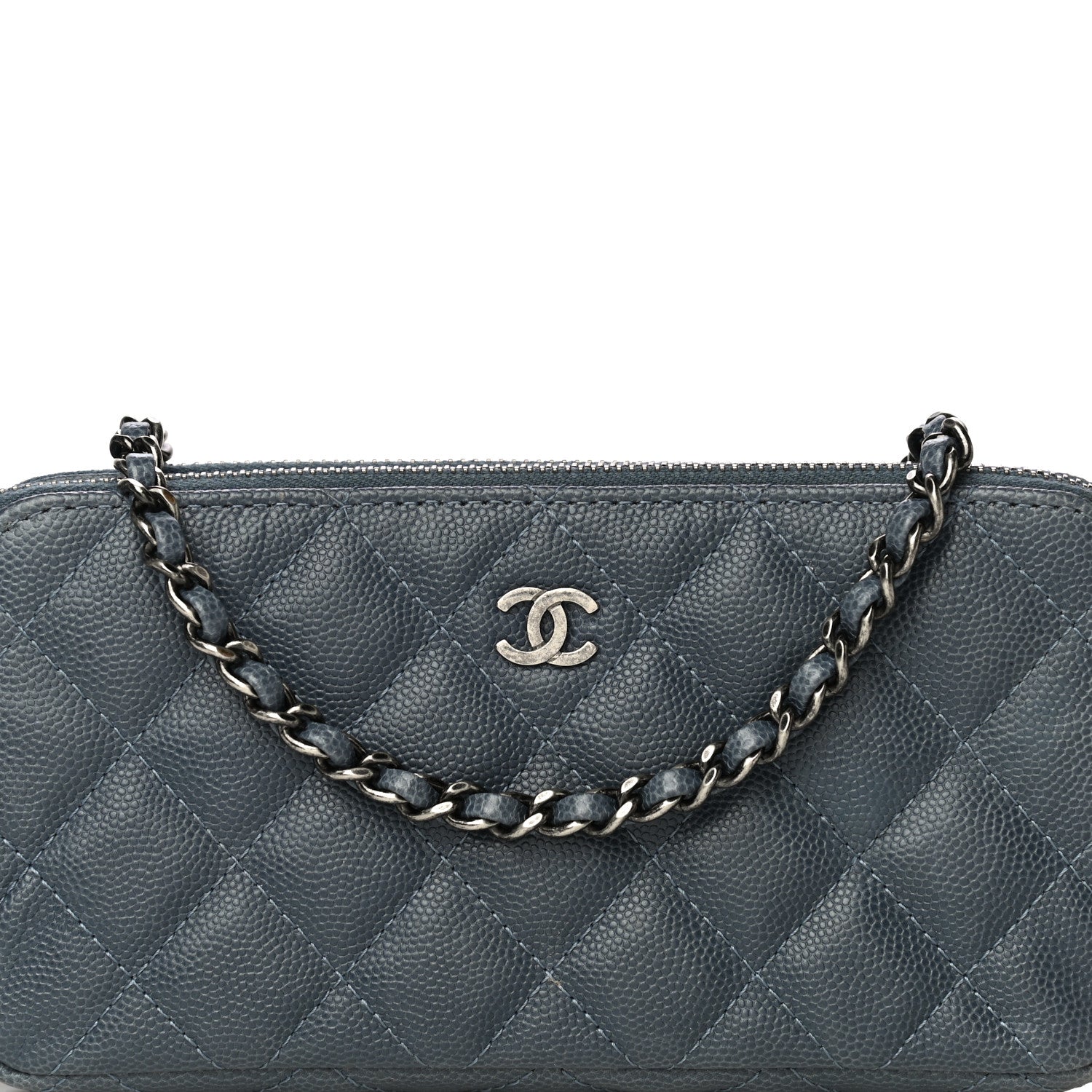 Chanel Caviar Quilted Small Clutch With Chain Grey 9 of 15