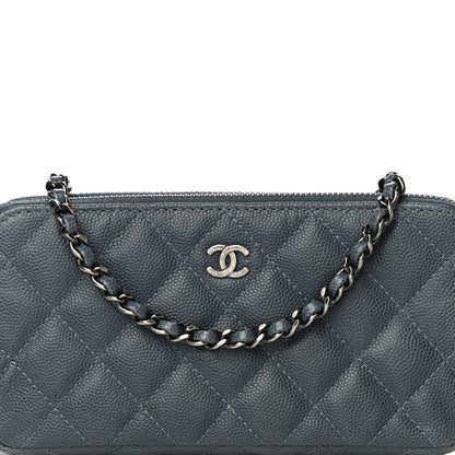 Chanel Caviar Quilted Small Clutch With Chain Grey 9 of 15
