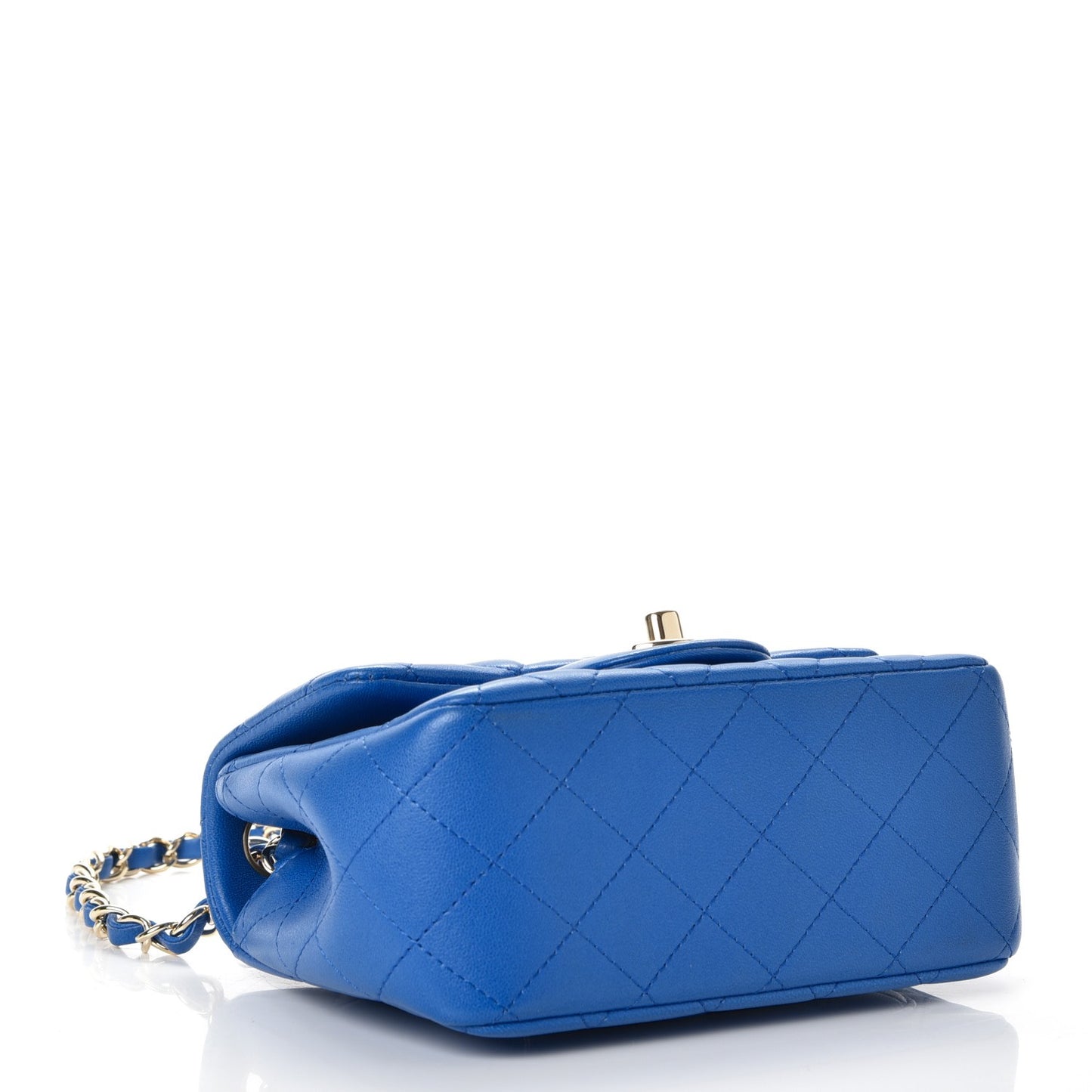 Lambskin Quilted Mini Square Flap Blue