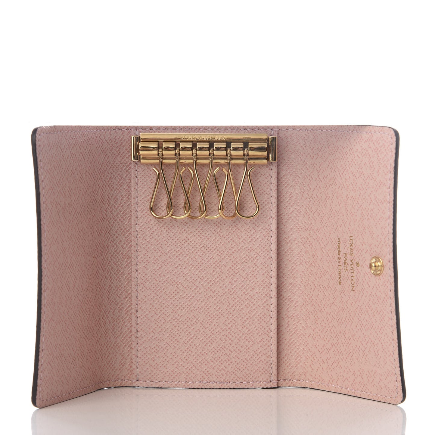 Damier Ebene Multicles 6 Key Holder Rose Ballerine