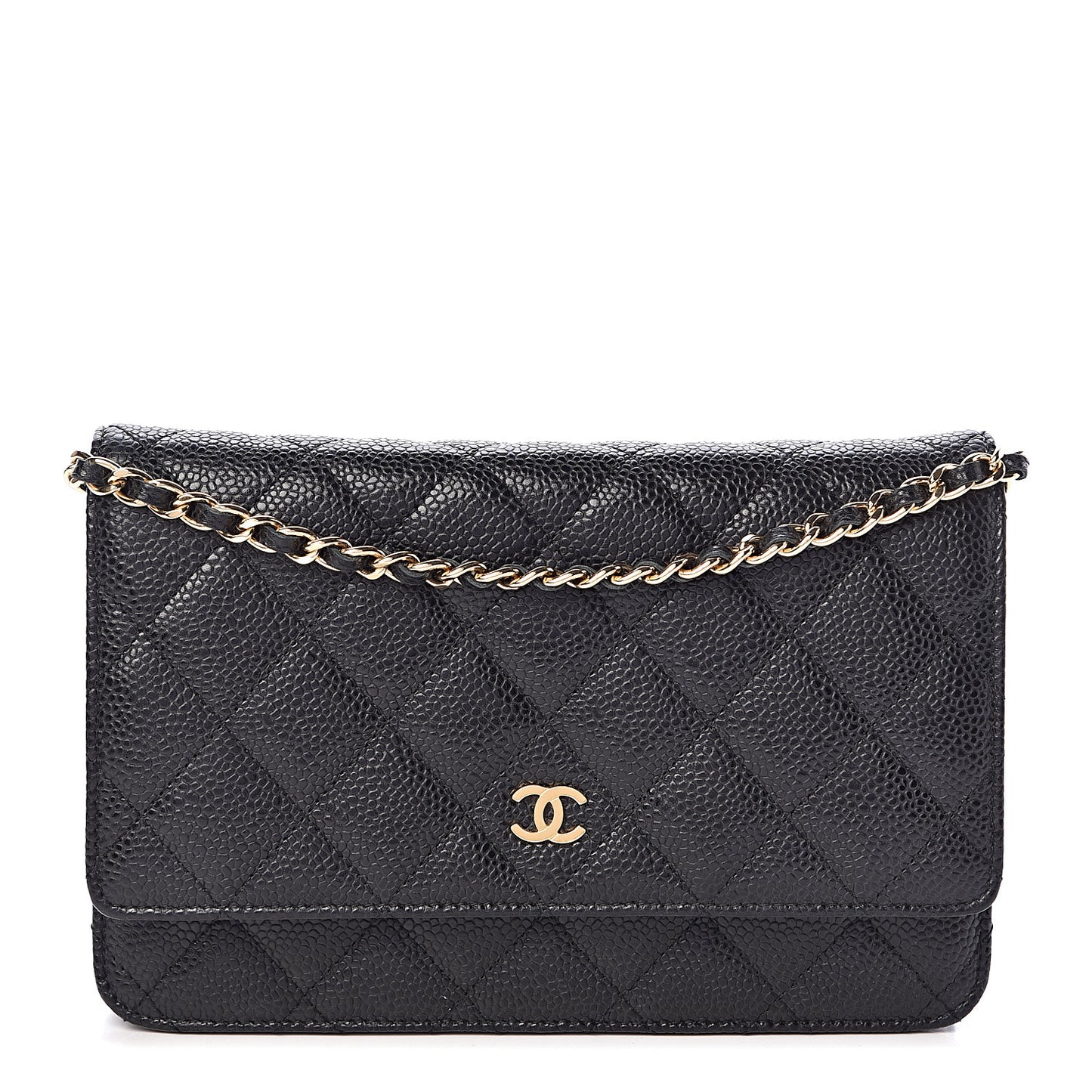 Caviar Quilted Wallet On Chain WOC Black
