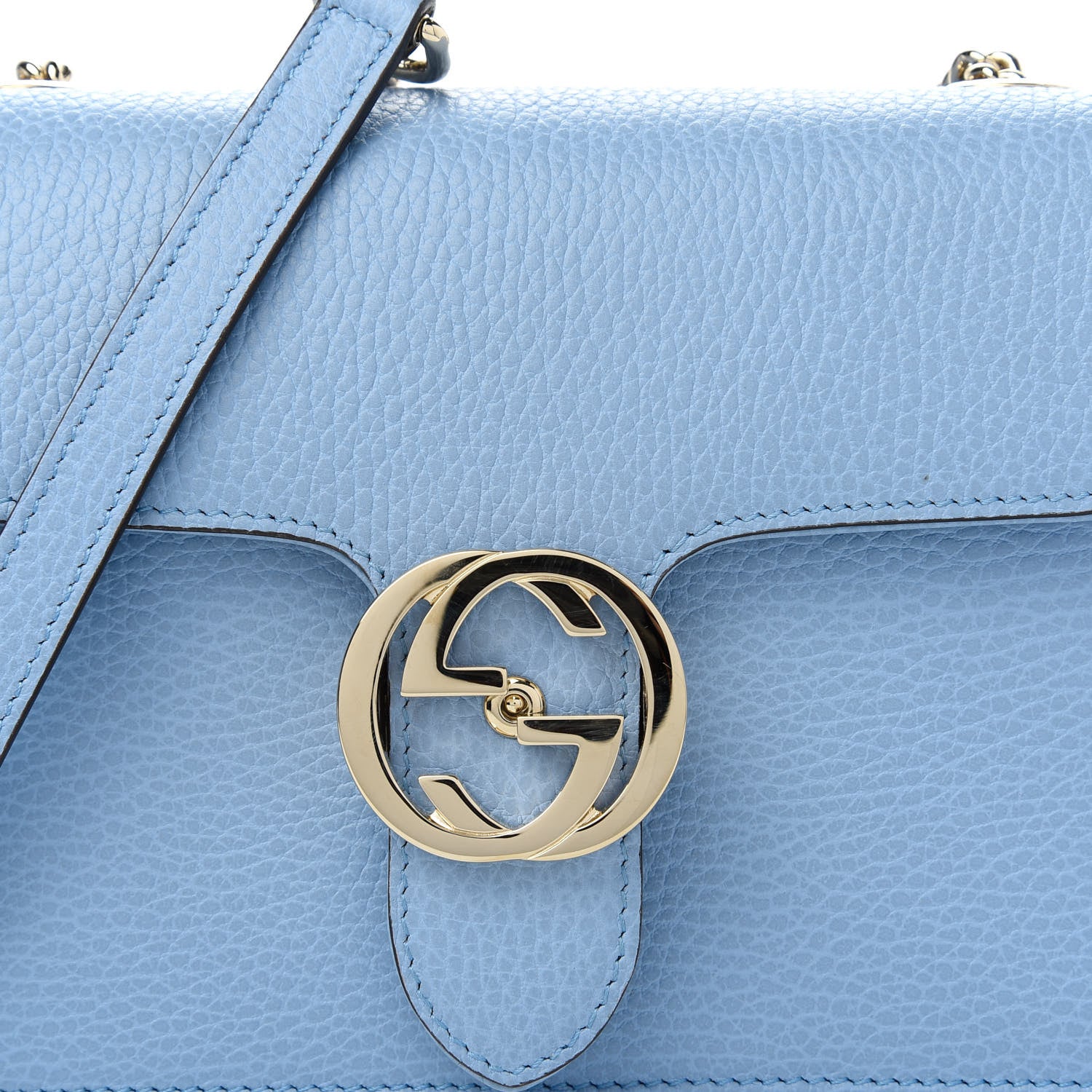 Gucci Dollar Calfskin Small Interlocking G Shoulder Bag Mineral Blue 11 of 11