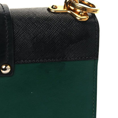 Prada City Calf Saffiano Cahier Bag Biliardo Black 14 of 15
