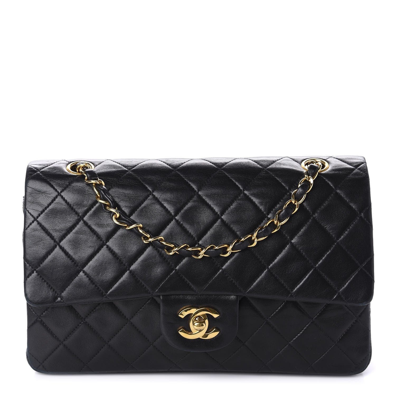 Chanel Lambskin Quilted Medium Double Flap Black 1 of 11
