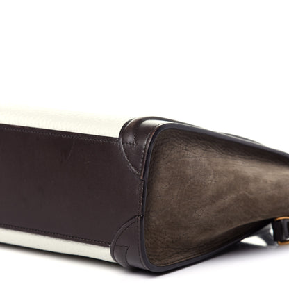 Celine Bullhide Calfskin Suede Nano Tri-Color Luggage White 9 of 14