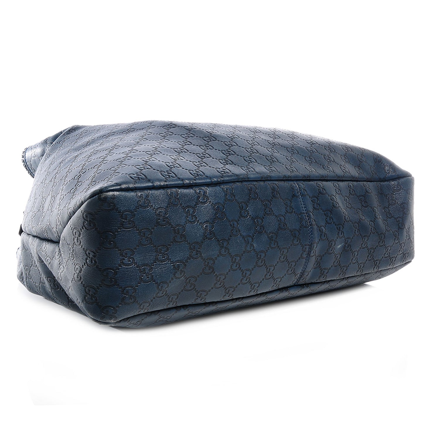 Guccissima Large Horsebit Chain Hobo Blue
