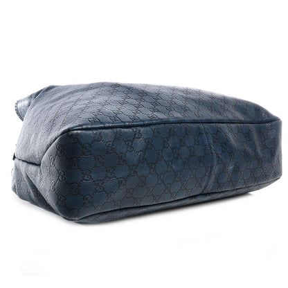 Gucci Guccissima Large Horsebit Chain Hobo Blue 4 of 7