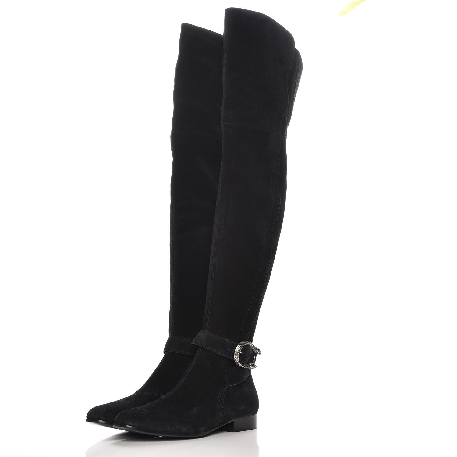 Gucci Suede Dionysus Over The Knee Boot 39 Black 3 of 8