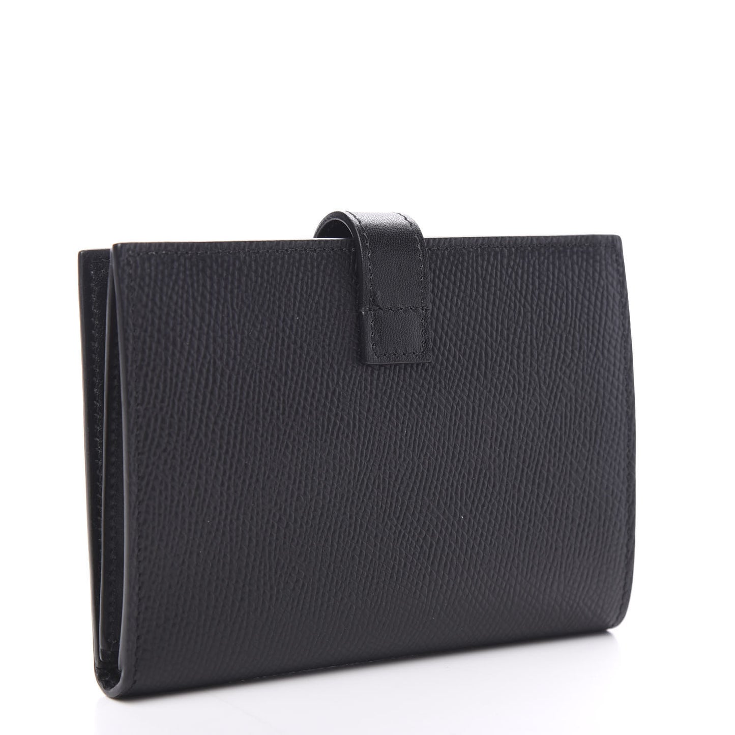 Grained Calfskin Medium Multifunction Strap Wallet Black