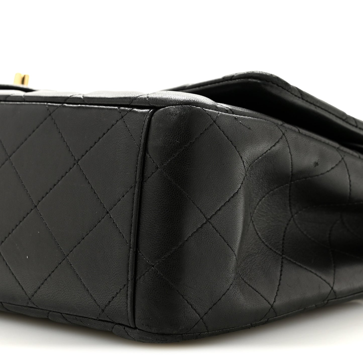 Lambskin Quilted Maxi Double Flap Black