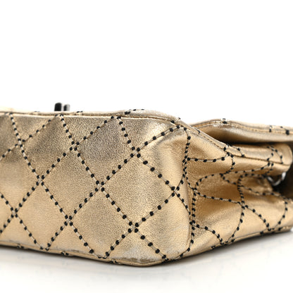 Chanel Metallic Lambskin Quilted Side Stitch Mini Rectangular Flap Gold 10 of 13