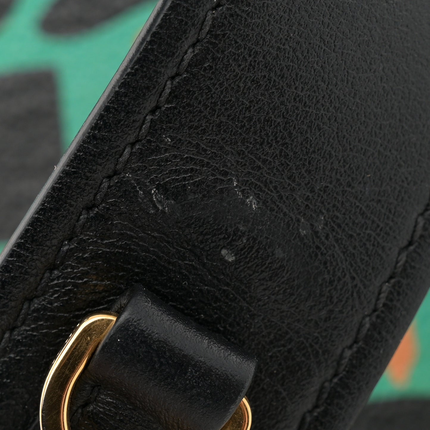 Madras Floral Print Ribbon Bag Mango Black