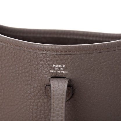 Hermes Taurillon Clemence Amazone Evelyne TPM Etain Rouge Casaque 6 of 9