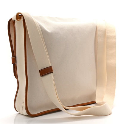 Hermes Toile Officier Natural Barenia Buenaventura Besace GM Ecru Fauve 3 of 13