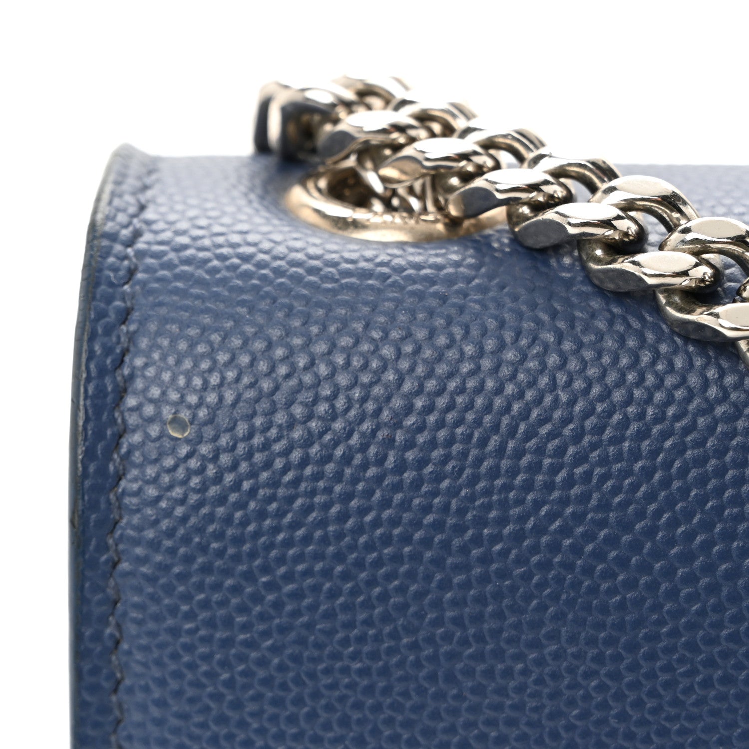 Saint Laurent Grain De Poudre Medium Classic Monogram Kate Satchel Blue Charron 10 of 12