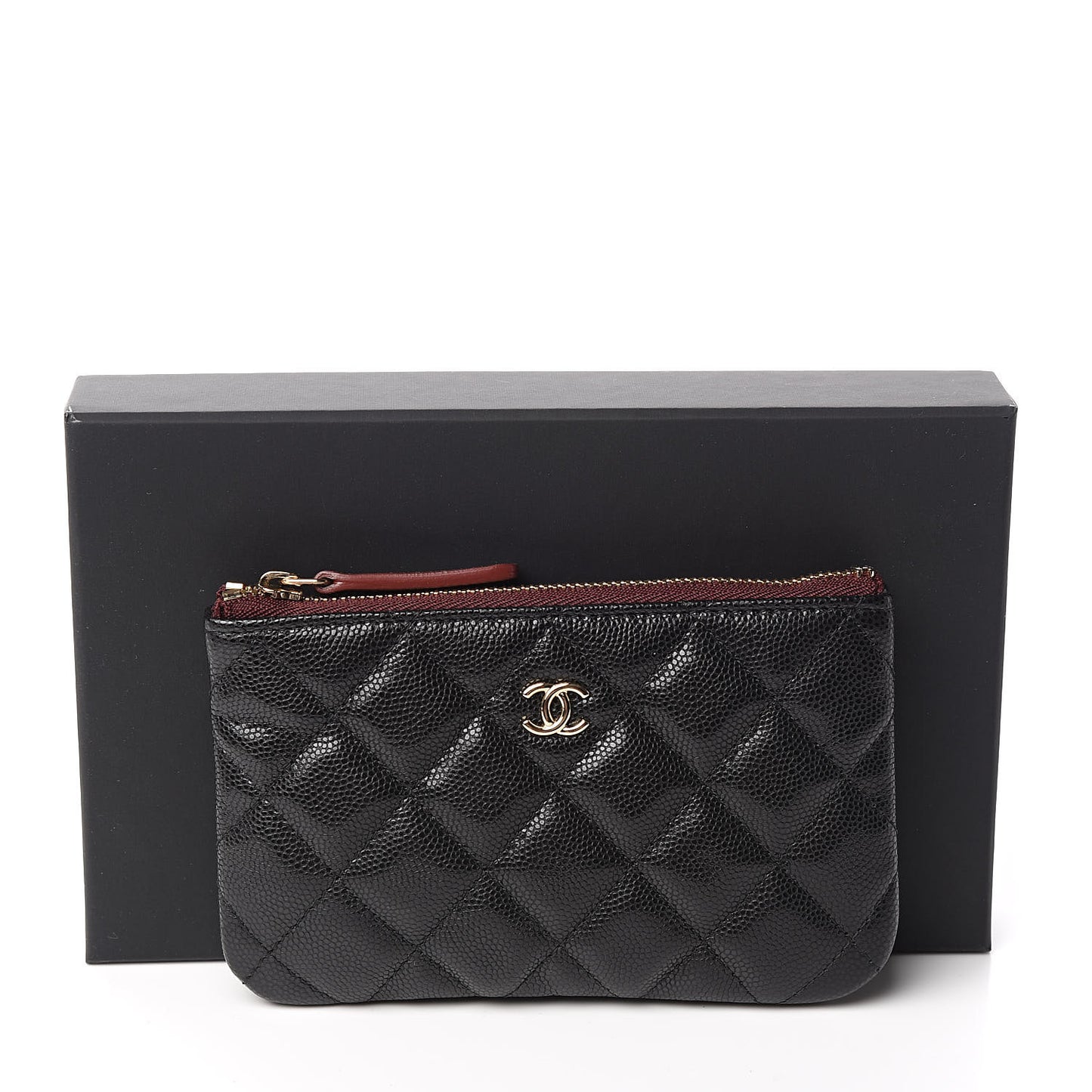 Caviar Quilted Small Cosmetic Case Black