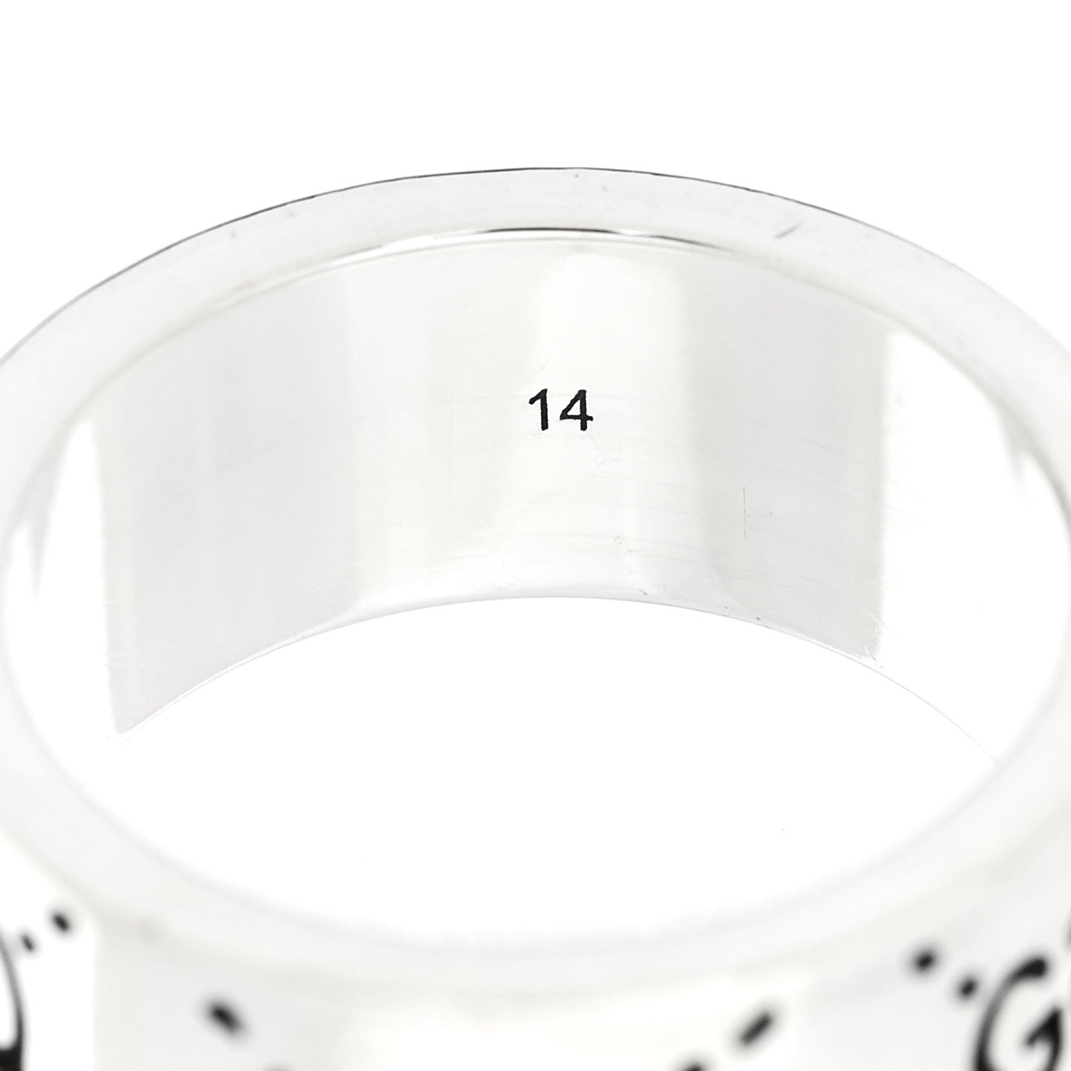 Gucci Sterling Silver GucciGhost Hamlet Skull Band Ring 53 6.5 6 of 7