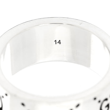 Gucci Sterling Silver GucciGhost Hamlet Skull Band Ring 53 6.5 6 of 7