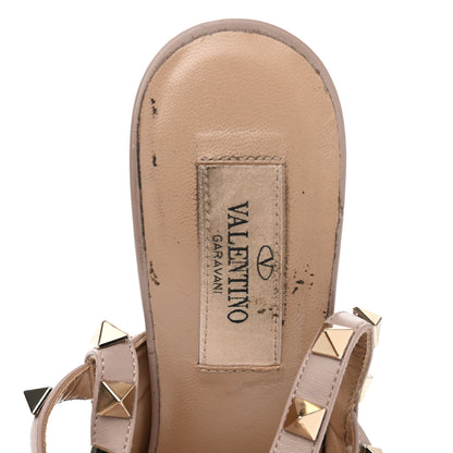 Valentino Garavani Pebbled Calfskin Rockstud Ankle Strap Pumps 36.5 Poudre 6 of 11