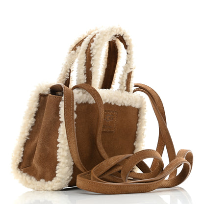 Telfar X UGG Suede Shearling Small Shopping Bag Chestnut 3 of 11