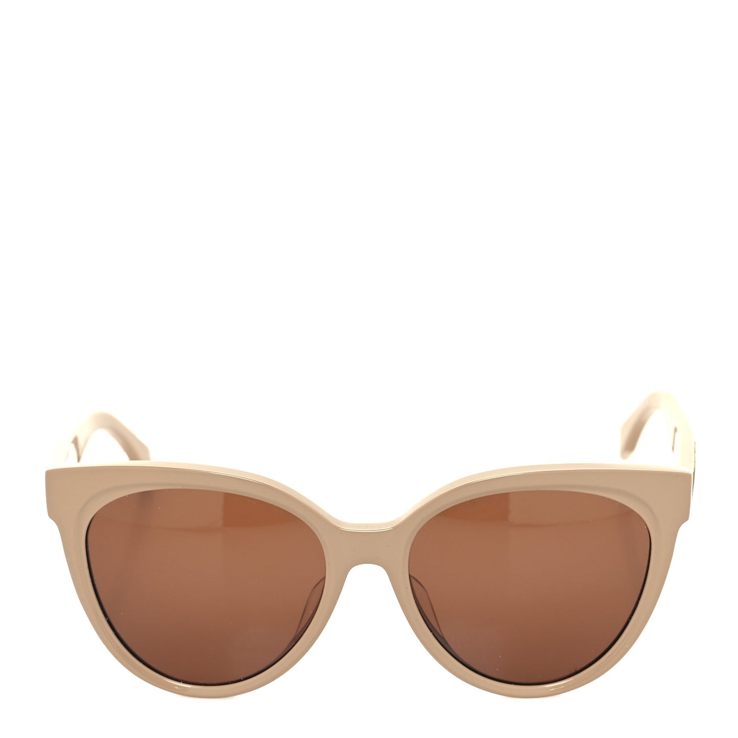 Acetate Round Cat Eye Sunglasses Beige