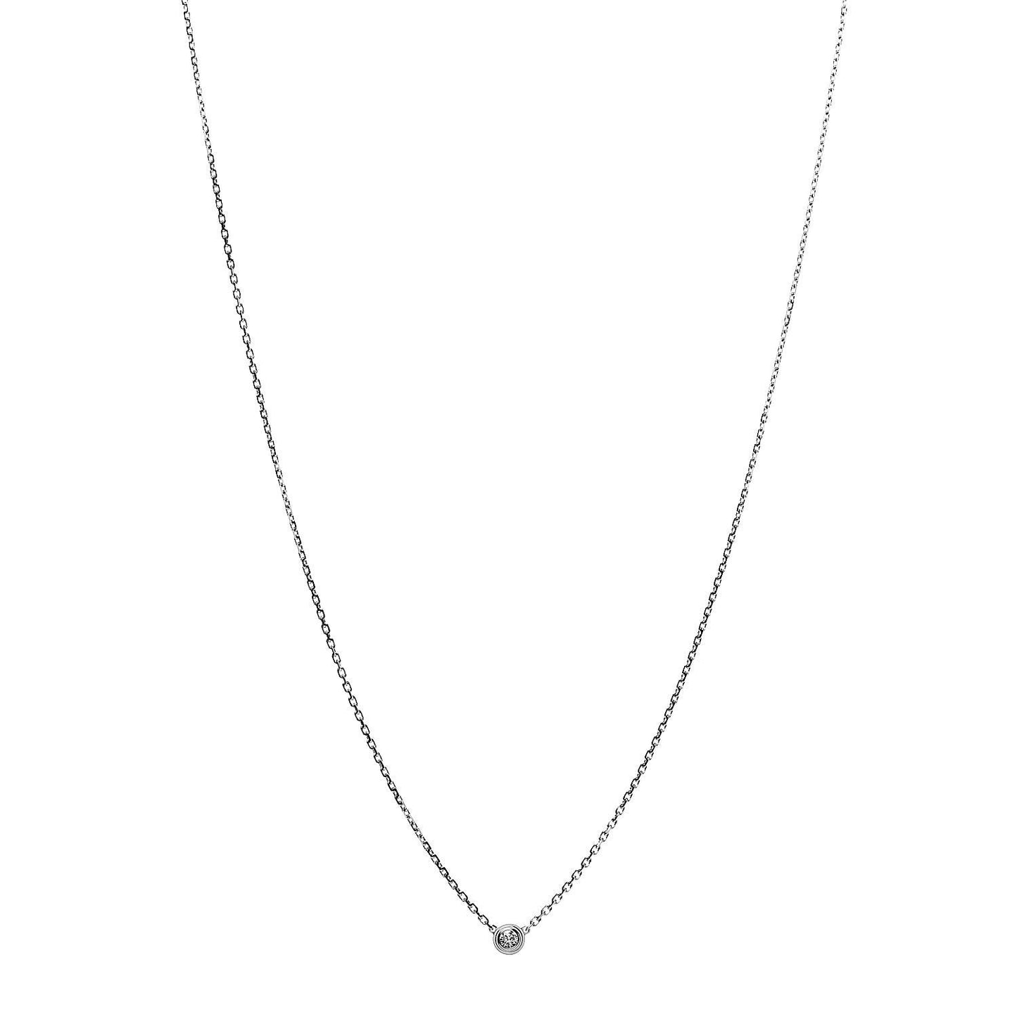 18K White Gold Diamond XS D'Amour Pendant Necklace