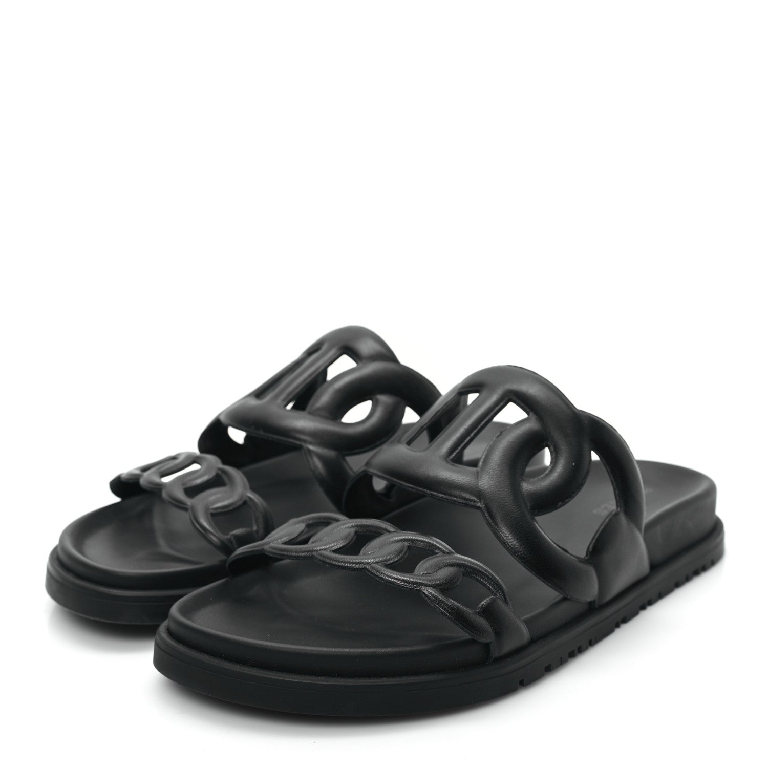 Hermes Nappa Extra Sandals 37 Black 3 of 9