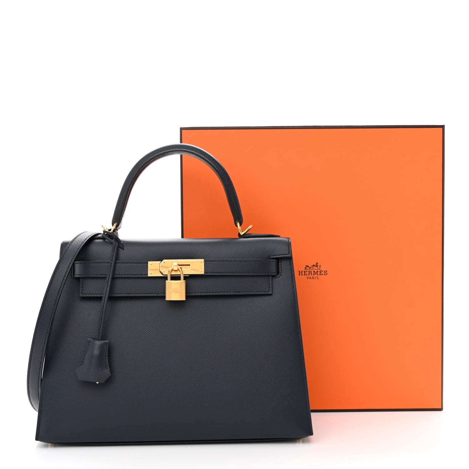 Hermes Epsom Kelly Sellier 28 Bleu Indigo 11 of 11