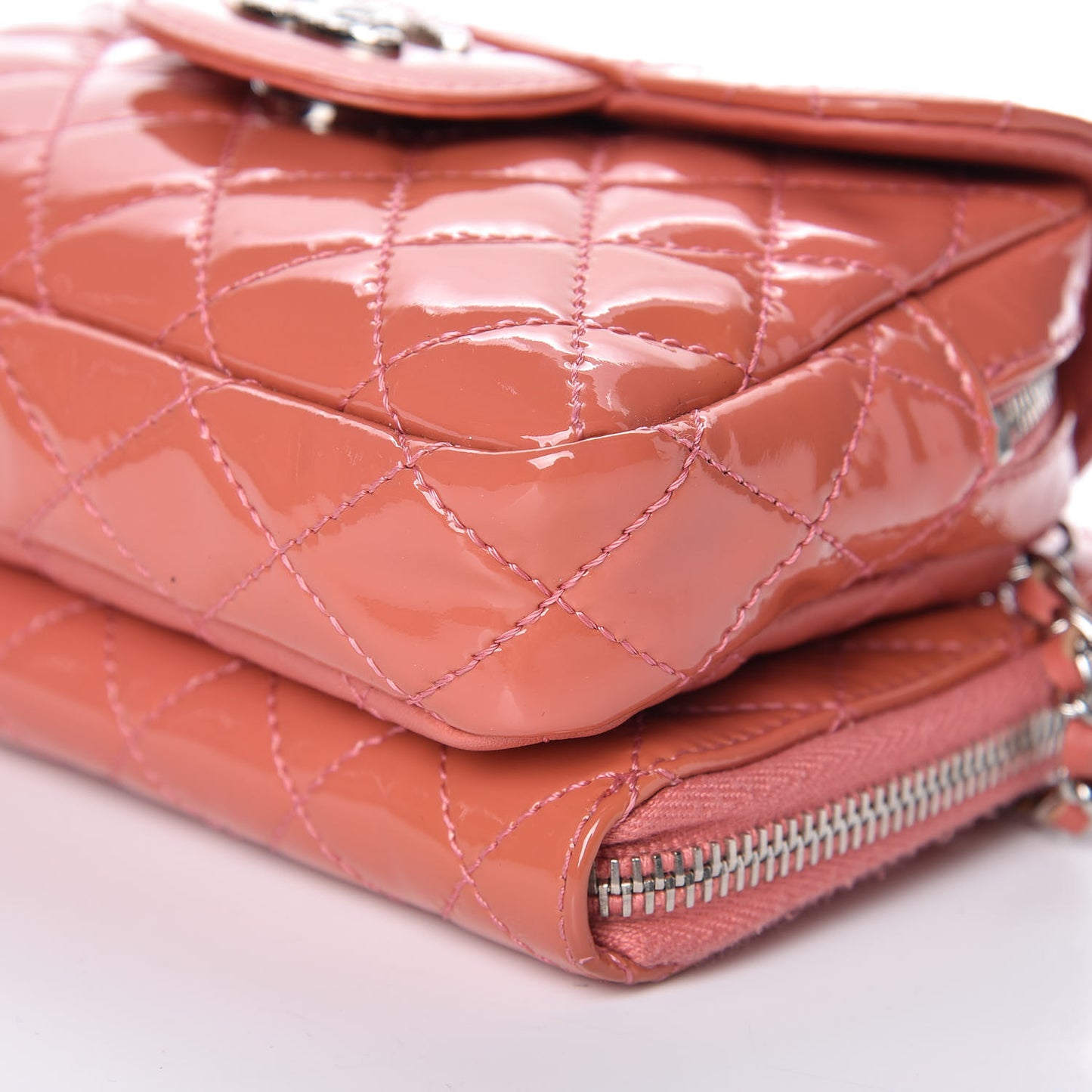 Patent Brilliant Mini Flap WOC Bag Pink