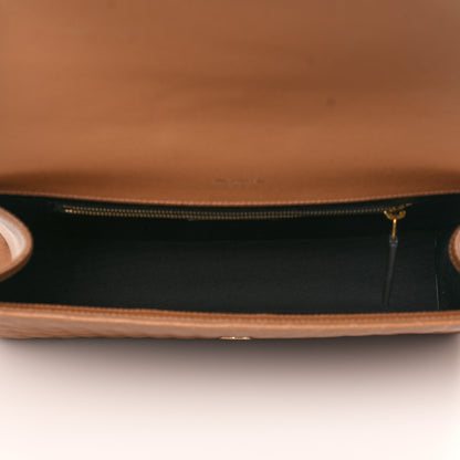Saint Laurent Grain De Poudre Textured Mixed Matelasse Triquilt Large Monogram Satchel Naturel 5 of 9