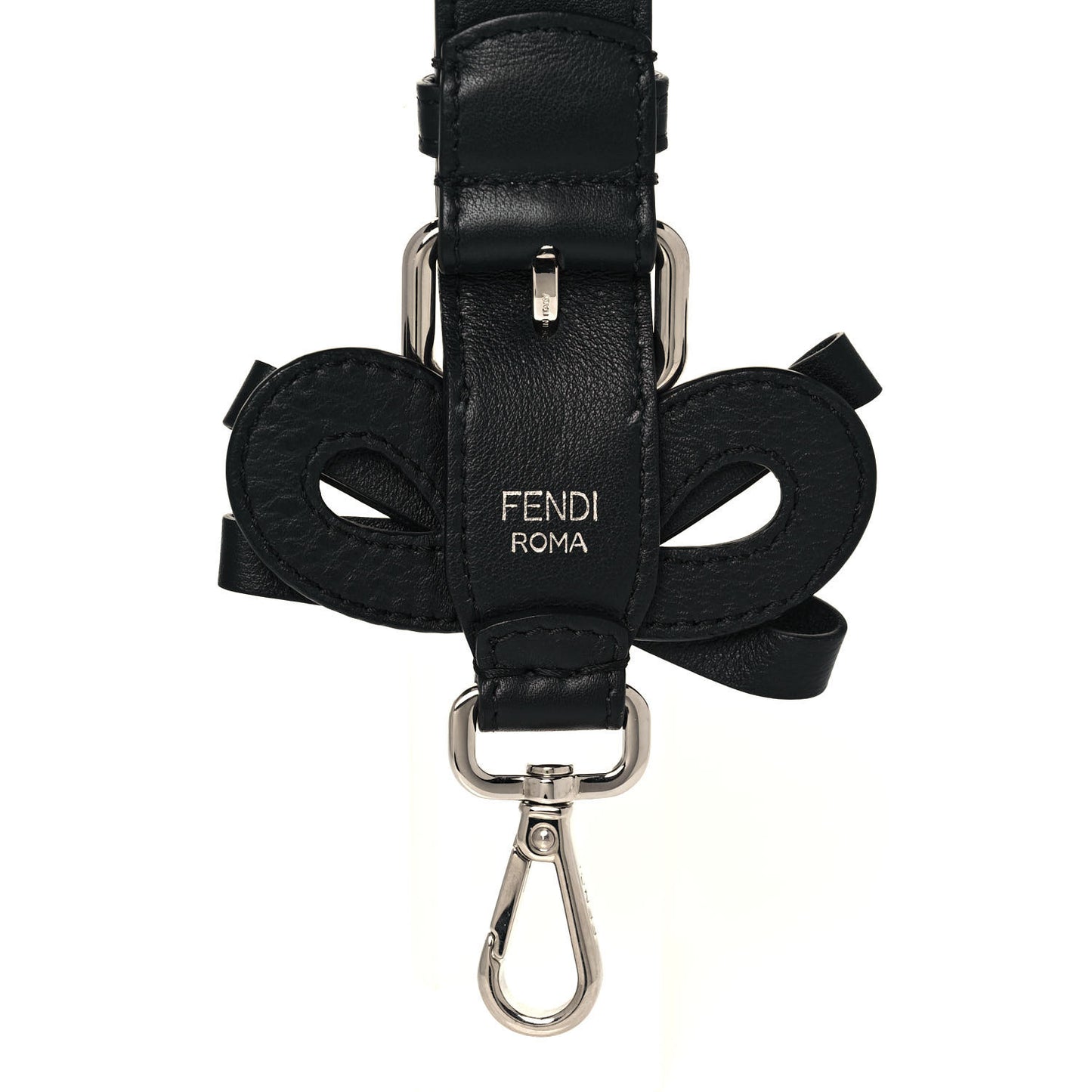 Vitello Dolce Bow Mini Strap You Black