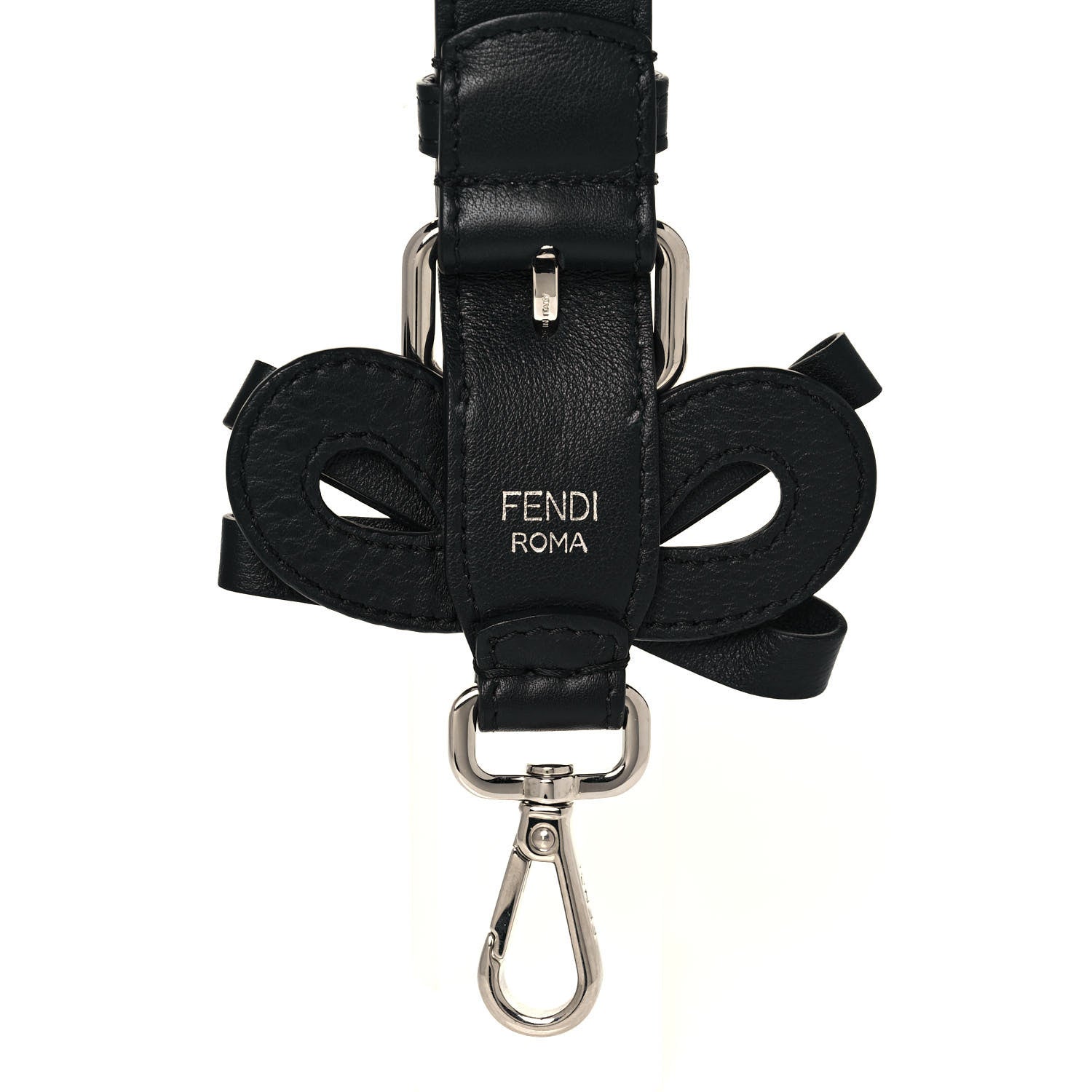 Fendi Vitello Dolce Bow Mini Strap You Black 3 of 4