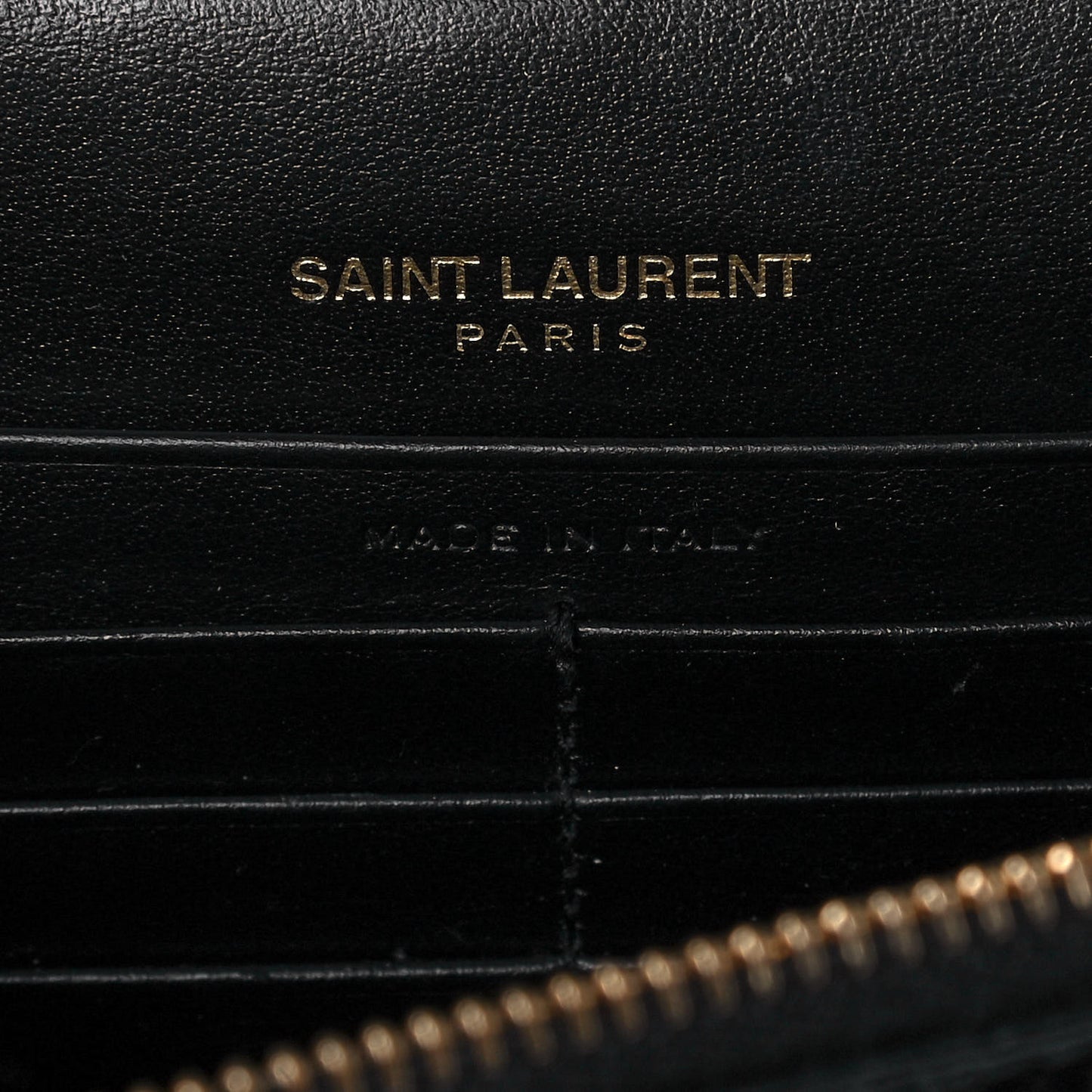 Calfskin Crocodile Embossed Kate Monogram Tassel Chain Wallet Black