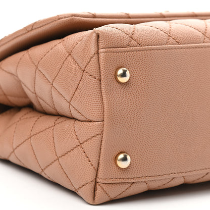 Chanel Caviar Lizard Embossed Quilted Small Coco Handle Flap Beige 9 of 12