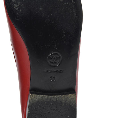 Chanel Lambskin Cap Toe Ballerina Flats 36 Red 10 of 12