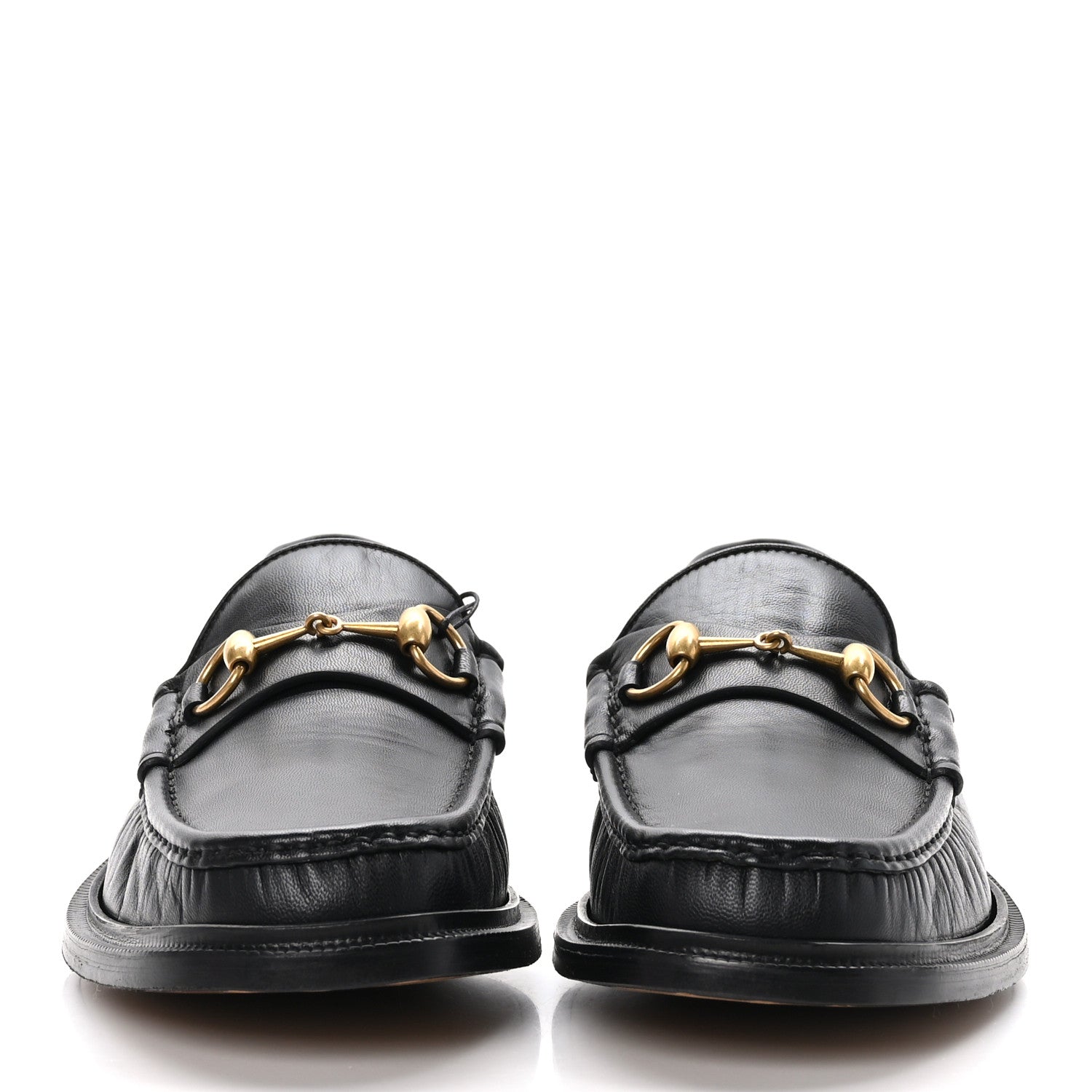 Gucci Mandala Goatskin Mens Horsebit Loafers 10 Black 2 of 8